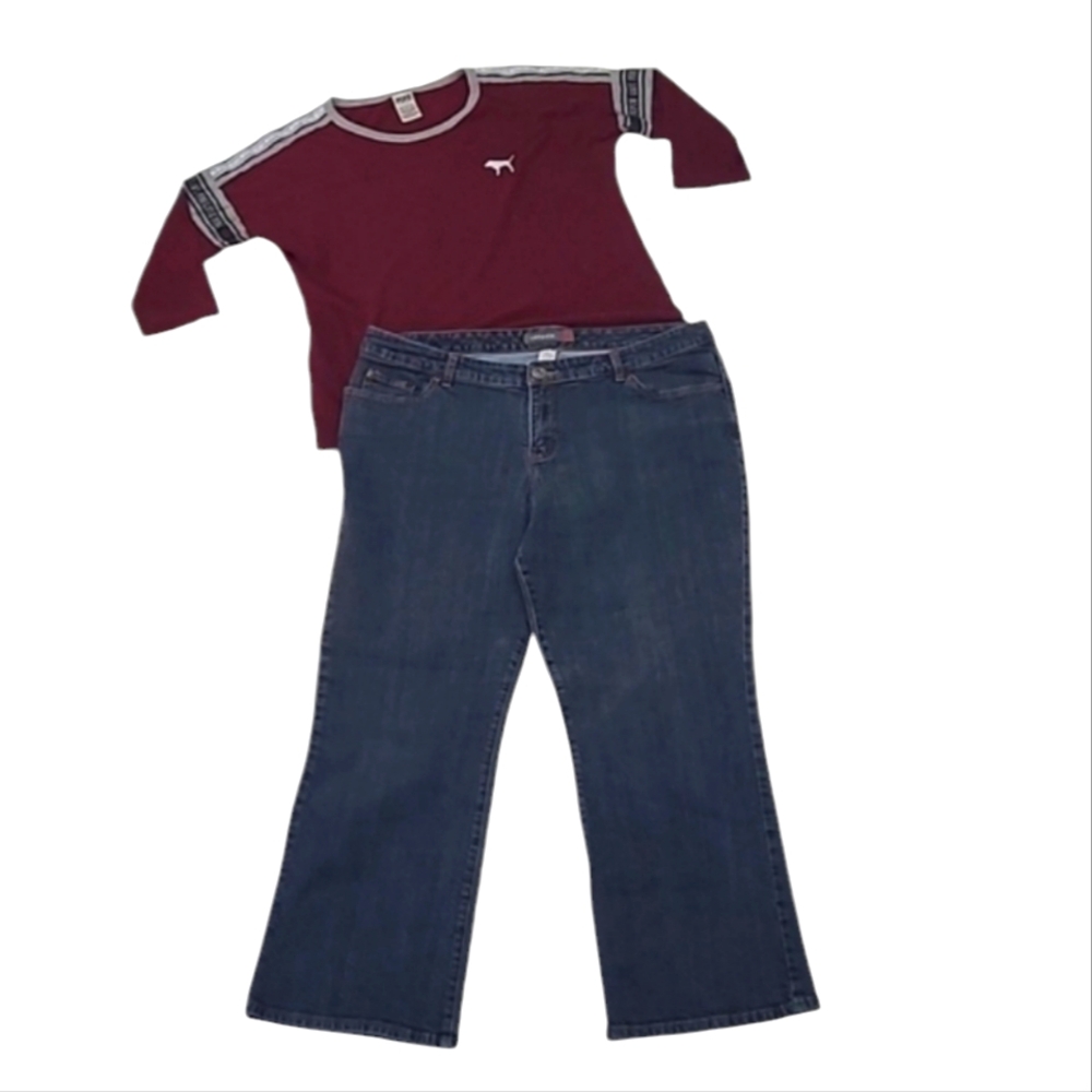 Size 20p Venezia Stretch Jean High Waist Rise Bootcut Vintage Detail Mid Washed